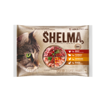 Shelma multipack 4x85g beef,chicken,duck,turkey with superfoods
